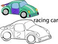 Coloring pages for kids .Transport.Racing car.Classic.